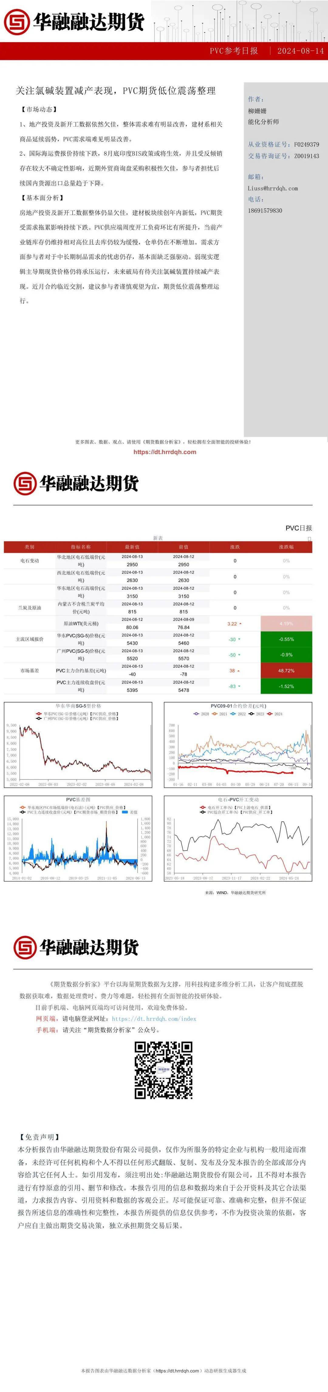 关注氯碱装置减产表现，PVC期货低位震荡整理