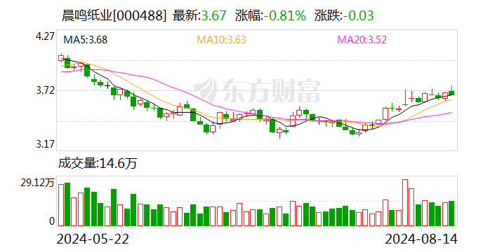 晨鸣纸业：2024年半年度净利润28646205.42元